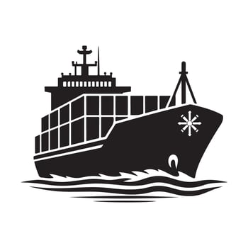 Versatile Cargo Ship Silhouette Illustrations for Digital and Print Media vector
