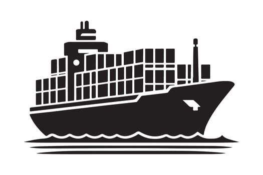 High-Resolution Cargo Ship Silhouette Vectors for Professional Use