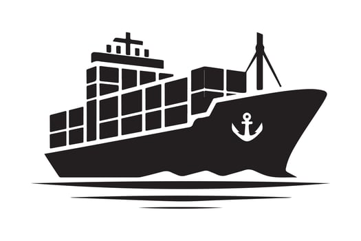 Creative Cargo Ship Silhouette Illustrations for Business and Corporate Projects vector