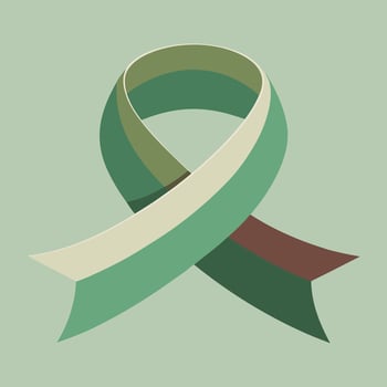 Awareness Ribbon Green, Beige, Brown, Support, Symbol, Hope, Charity, Illness, Fight, Cause vector