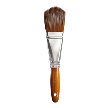 Large Paint Brush with Wooden Handle on Transparent Background png