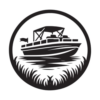 Creative Pontoon Boat Silhouette Vectors for Travel and Lifestyle Branding