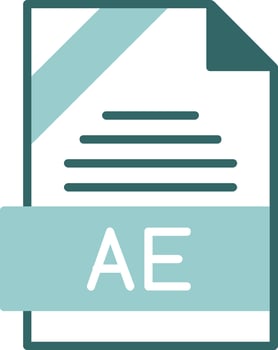 AE Format Glyph Two Color Style Icon vector
