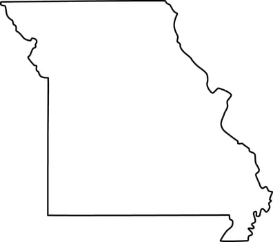 Missouri State Map Outline vector
