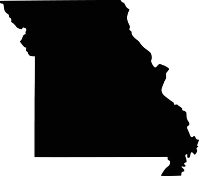 Map Silhouette Shape of Missouri State vector