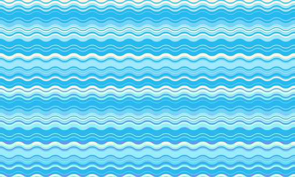 Seamless wavy stripes pattern. Vibrant blue and cream colors create a calming, summery design ideal for backgrounds, textiles, or website designs. vector