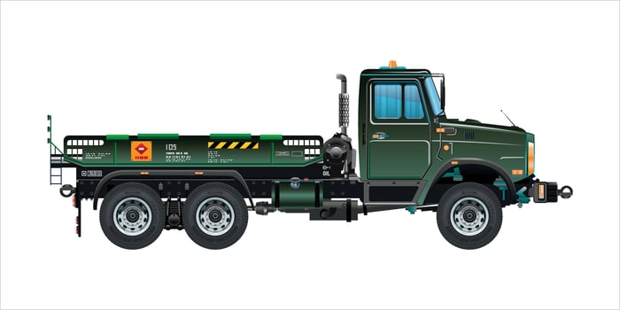 Semi truck medium pickup dump truck vehicle vector