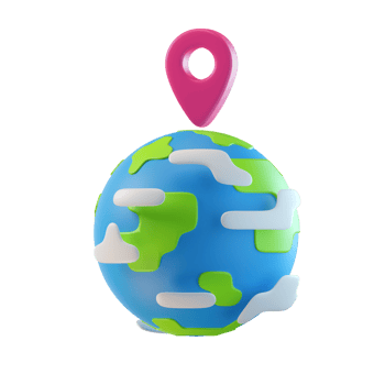 Location Earth element 3D illustration png