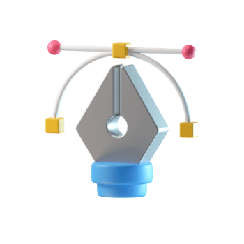 pen tool element 3D illustration png