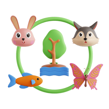 World animal day 3D Illustration png