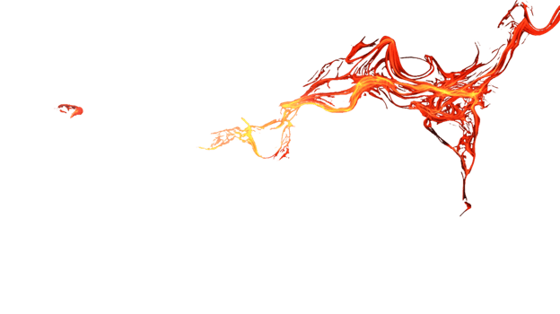 Dynamic flow of vibrant molten lava with intense orange and yellow hues creating an energetic visual effect png