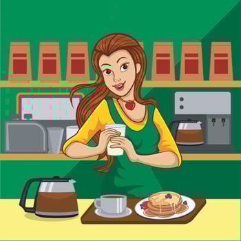 Breakfast at coffee shop vector