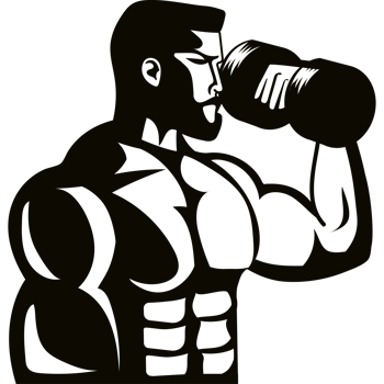 gym emblem man with dumbbell png