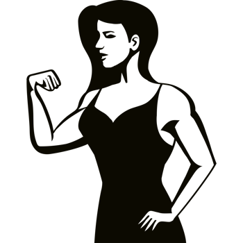 gym emblem muscular woman png