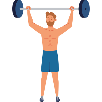 gym guy lifting barbell png