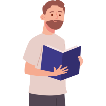 reader with a book isolated design png