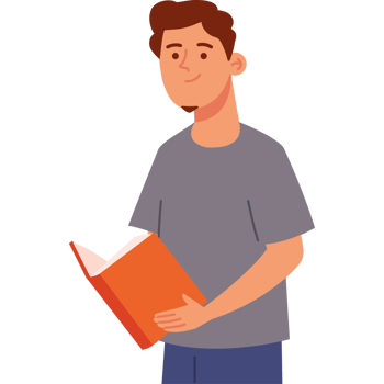 reader with a book design png