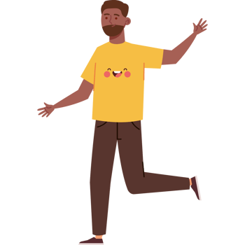 smiling adult man celebrating png