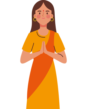 indian woman welcome namaste hands png