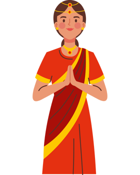 woman in namaste gesture of hands png