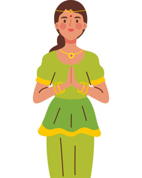 indian woman making in a namaste gesture png
