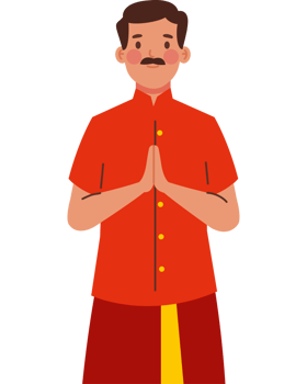 hindu man making namaste greeting png