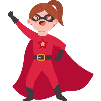 girl caped super hero flying png