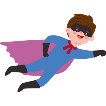 superhero character flying png