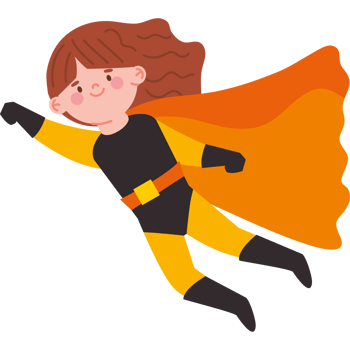 girl caped superhero flying png
