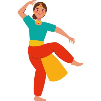 indian woman dancing the bharatanatyam png