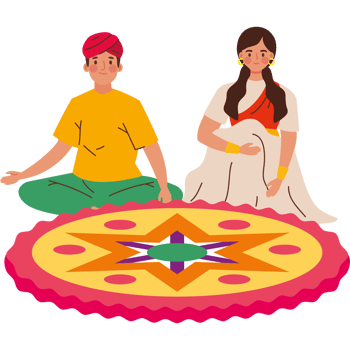 hindu people in onam harvest festival png