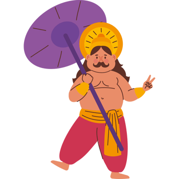 king mahabali with umbrella png