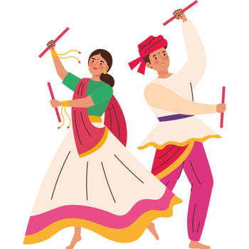 hindu dancers in navratri festival png