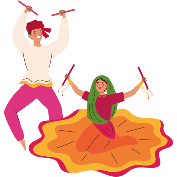 indian dancers celebrating navratri festival png