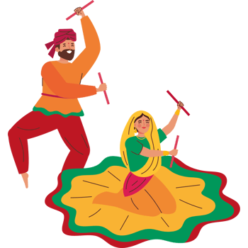 dancers in happy navratri traditional festival png
