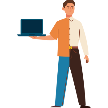 man at hybrid work a formal suit and home clothes png