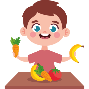 happy boy eating vegan food png
