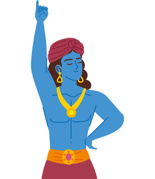 hindu god krishna with hand up png