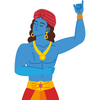 hindu god krishna with raised up png