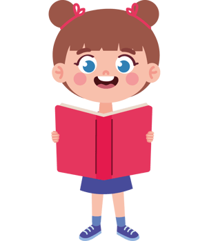 cute little girl reading book png