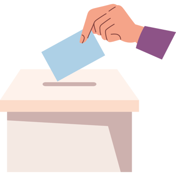 voting box with citizen hands png