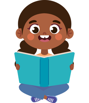 little girl reading book png