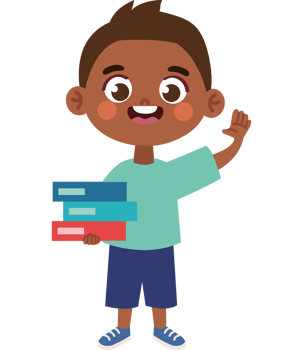cartoon little boy reading book png