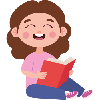 girl sitting and reading book png