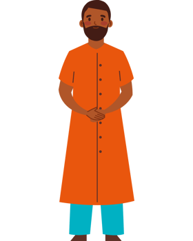 hindu bearded man standing png