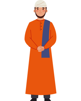 muslim man wearing traditional clothes png