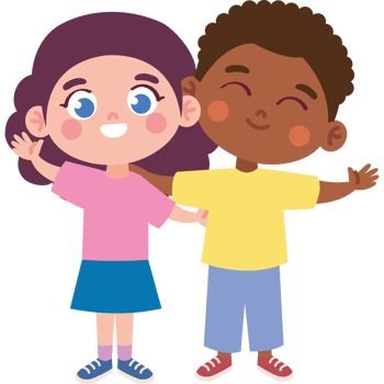 cute childrens characters hugging png