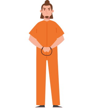 angry male criminal in prison uniform png