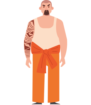 prisoner man with tattoos png