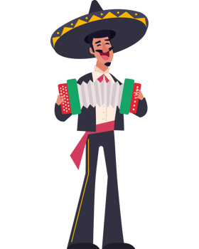 mexican mariachi with accordion png